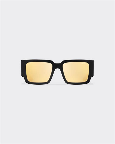 rectangular wrap sunglasses black and gold prada weeds|prada milano sunglasses.